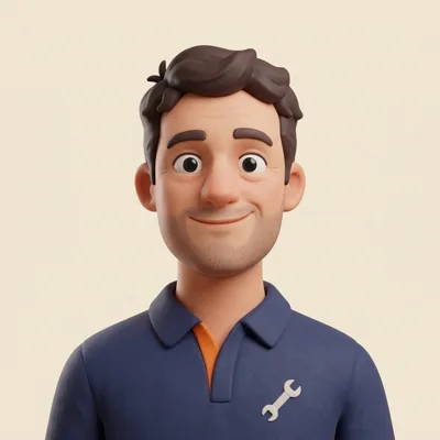 Ritratto illustrato di un idraulico